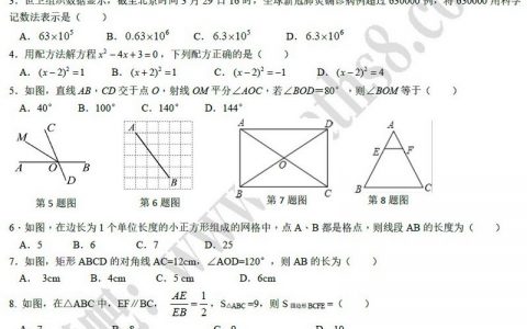 醴陵市2020年春季开学质量检测试卷与评分标准
